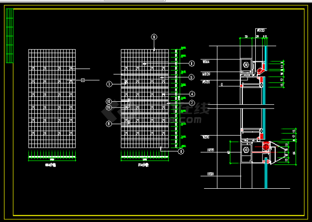 铝合金格栅幕墙节点图 铝合金格栅幕墙施工方案